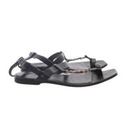 Pre-owned Leather sandals Yves Saint Laurent Vintage , Black , Dames