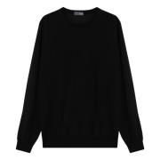 Klassieke Crewneck Trui Drumohr , Black , Heren