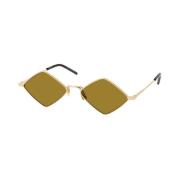 Bruine Lens Zonnebril met Metalen Frame Saint Laurent , Yellow , Dames