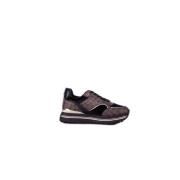 Sportieve Leren Sneakers met Fluweel Details Liu Jo , Brown , Dames