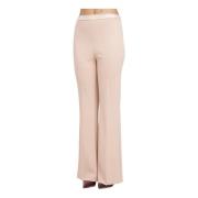 Elegante naakte hoge taille broek ViCOLO , Beige , Dames