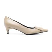 Beige Leren Pumps met puntige neus Sergio Rossi , Beige , Dames