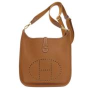 Pre-owned Fabric shoulder-bags Hermès Vintage , Brown , Dames