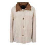 Shearling Jas voor Stijlvolle Outfits Blancha , White , Dames