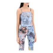 Mouwloze top met planetenprint Diesel , Blue , Dames