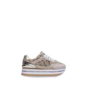 Beige Sneakers Trendy Casual Style Guess , Beige , Dames