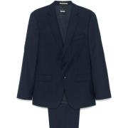 Slim Fit Wollen Pak met 2 Knopen Hugo Boss , Blue , Heren