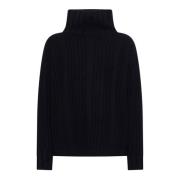 Navy Blue Mock Neck Sweater Max Mara , Blue , Dames