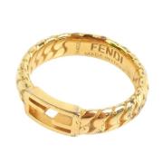 Pre-owned Metal rings Fendi Vintage , Yellow , Dames