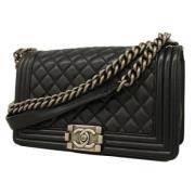 Pre-owned Leather chanel-bags Chanel Vintage , Black , Dames