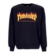 Zwarte Flame Crewneck Sweatshirt Thrasher , Black , Heren