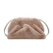 Vegan Bont Clutch Tas Duif Grijs THEMOIRè , Beige , Dames