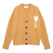 Korte Cardigan Trui Ami Paris , Yellow , Heren