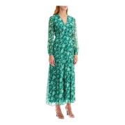 Bloemenprint Maxi Jurk Annabel Saloni , Green , Dames