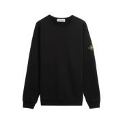 Zwarte Crewneck Sweater Essential Stone Island , Black , Heren