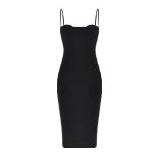 Jurk met vierkante halslijn en kantdetail Guess , Black , Dames