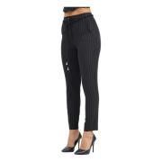 Zwarte Gestreepte Elegante Broek Patrizia Pepe , Black , Dames