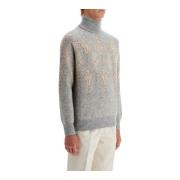 Geometrische Jacquard Coltrui Sweater Brunello Cucinelli , Gray , Here...