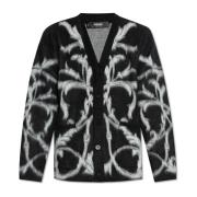 Cardigan met barokmotief Versace , Black , Heren