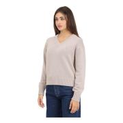 Beige V-hals trui dames herfst/winter Calvin Klein Jeans , Gray , Dame...