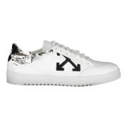 Lage leren sneakers met logopatches Off White , White , Heren