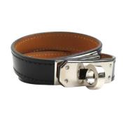 Pre-owned Leather bracelets Hermès Vintage , Black , Dames