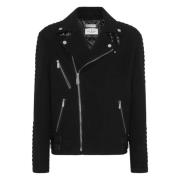 Zwarte Biker Jassen Philipp Plein , Black , Heren