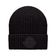 Wollen Beanie - Warm en Stijlvol Moncler , Black , Dames