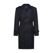 Blauwe wollen gabardine double-breasted trenchcoat Department Five , B...