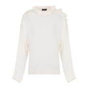 Zijden Georgette Ruche Shirt Emporio Armani , White , Dames