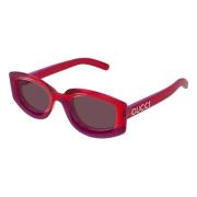 Amandelvormige zonnebril met felle kleuren Gucci , Red , Dames