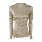 Zilver Goud Crew Neck Sweater Paco Rabanne , Yellow , Dames