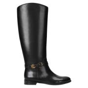 Brooke Leren Rijlaars Schoenen Ralph Lauren , Black , Dames