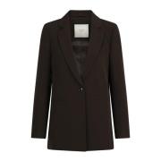 Klassieke Suit Blazer met Schoudervullingen Neo Noir , Brown , Dames