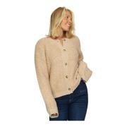 Warme Teddy Cardigan Sand 2-Biz , Beige , Dames