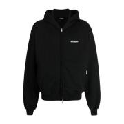 Logo Zip Hoodie Represent , Black , Heren