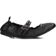 Zwarte Leren Ballerina Schoenen Stefano Lauran , Black , Dames