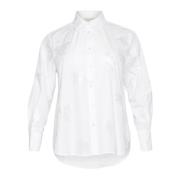 Witte Geborduurde Overhemdblouse Kaffe Curve , White , Dames