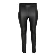 Slim-fit Coated Jeggings Zwart Diep Kaffe Curve , Black , Dames