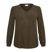 Bosnacht Lange Mouw Blouse Kaffe Curve , Green , Dames