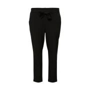 Slim-leg Geriemde Zwarte Broek Kaffe Curve , Black , Dames