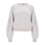 Wol Kasjmier Mix Crew Neck Pullover MRZ , Gray , Dames