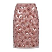 Bloemen Paillet Rok Rotate Birger Christensen , Pink , Dames