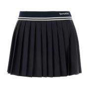 Midnight Blue Wool Mini Rok Sporty & Rich , Blue , Dames