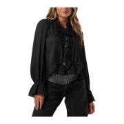 Elegant Melina Frill Shirt Co'Couture , Black , Dames