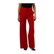 Rode Wijde Pijp Broek Vola Long Co'Couture , Red , Dames