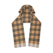 Beige Geruit Patroon Kasjmier Sjaal Burberry , Beige , Heren