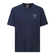 Blauw Logo T-shirt Katoen Jersey Weefsel Dsquared2 , Blue , Heren