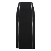 Midi-rok met contrastkleurige inzetstukken Hugo Boss , Black , Dames