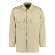 Katoenmix Lange Mouw Shirt Dickies , Beige , Heren